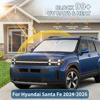 Windshield Sun Shade for Hyundai Santa Fe 2024 2025 2026 Sunshade Front Window Shade Custom Fit Santa Fe Accessories Sun Visor Foldable Shade Blocks UV Rays Accessories - Image 2