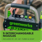 Greenworks 2700 PSI (2.3 GPM Max) Brushless Electric Pressure Washer - Image 5