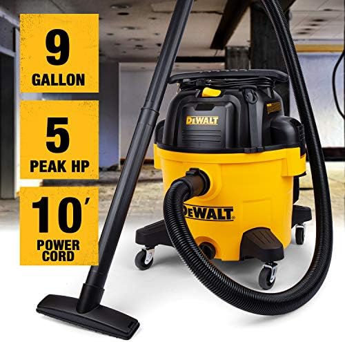 DEWALT 9 Gallon Wet/Dry VAC, Heavy-Duty Shop Vacuum with Attachments, 5 Peak HP, with Blower Function, DXV09PA - Image 2
