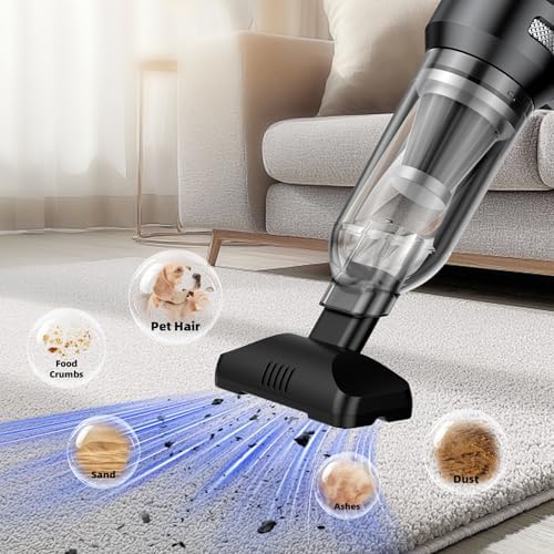Car Vacuum Portable Cordless with 18000Pa Suction, 4 in 1 Air Duster & Mini Vacuum Cleaner High Power Foldable Rechargeable, Brushless Motor Handheld Vacuum Cordless for Home Office Pet Hair - Image 2