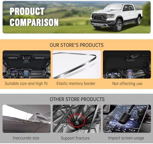 Windshield Sun Shade for Dodge RAM 1500 2010-2026 Sunshade - Image 6