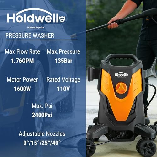 HoldwellS 2026 New P*ressure Washer 2400 MAX PSI, w/Anti-Tipping Tech - Image 2