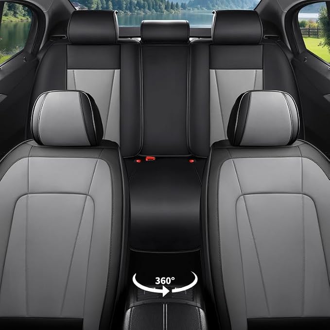 Car Seat Covers Full Set Custom Fit for Mazda CX-5 2012-2026 , Black&Gray | Premium Faux Leather, Waterproof, Anti-Slip, Airbag Compatible, Breathable, Car Seat Protectors, 2 Rows 5 Seats - Image 3