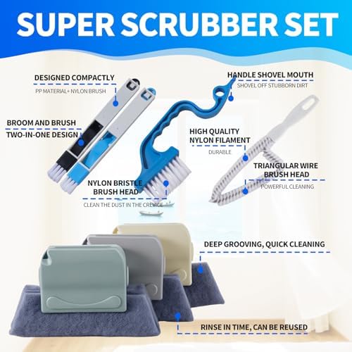 Window Track Cleaner, 13-Piece Sill and Crevice Cleaning Brush Kit - Image 2