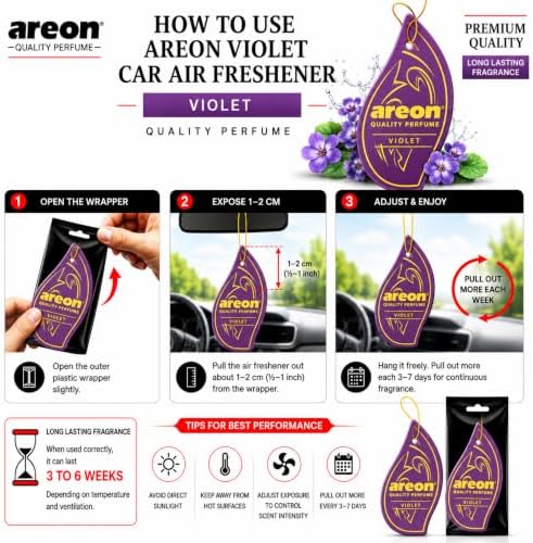 AREON MON Violet Scent Hanging Car Air Freshener Pack of 12 - Image 4