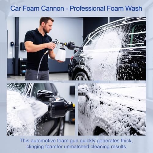 Car Wash Foam Gun,Foam Cannon Car Wash Kit,Car Cleaning Gun, Adjustable Foam Sprayer with Large Capacity Reservoir,Professional Automotive Cleaning Tool Kit for Interior & Exterior Detailing Supplies. - Image 7