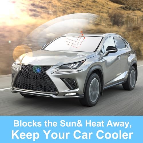 TINGLU Sun Shade for Le xus NX300h/NX300/NX200t 2015-2021 Accessories Windshield Sun Shade Window Shade UV Rays Protection Sun Visor Cover with Steering Wheel Sunshade Storage Bag - Image 5