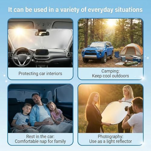 for Toyota Tacoma Sun Shade Windshield Cover - Custom Fit Tacoma Accessories 2016-2025 2026 Sunshade Foldable UV Protection & Heat Shield Sun Visor Accessories - Image 4