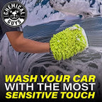 Chemical Guys, Chenille Scratch-Free Microfiber Wash Mitt, Lime Green, 3 Pk - Image 4