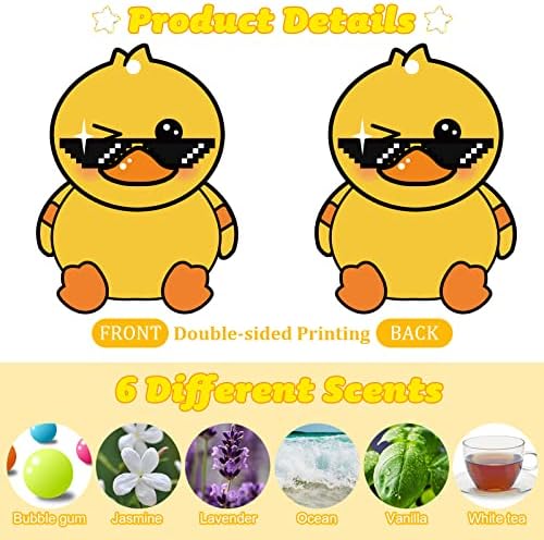 Tallew 6 Pcs Funny Duck Air Freshener for Car Hanging, Cute Duck - Image 5
