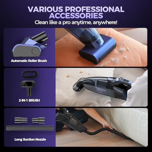 Pet Hair Handheld Vacuum Cordless: 20000PA Rechargeable Car Vacuum Cleaner - Image 6