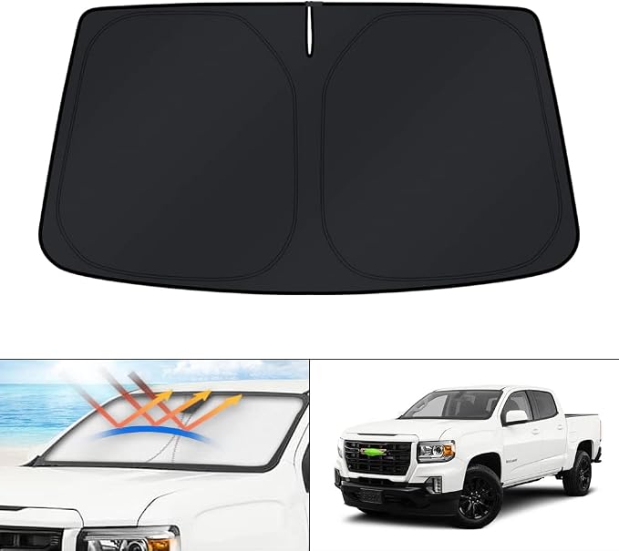 KUST Windshield Sun Shade for GMC Canyon/Chevy Colorado 2015-2020 2021 2022 Window Accessories Sunshade Sun Visor Protector Foldable Block UV Rays by KUST