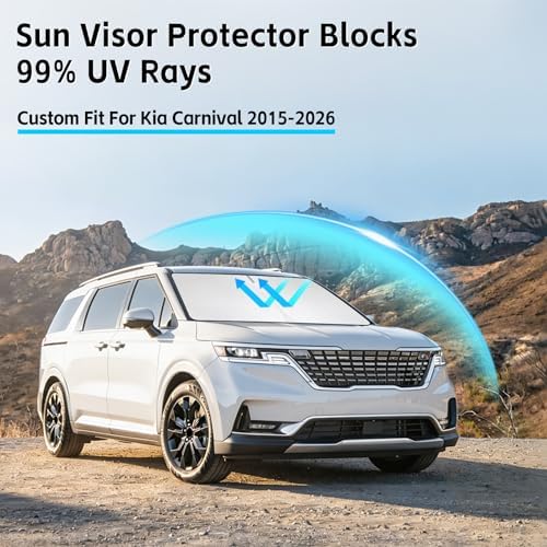 Windshield Sun Shade for Kia Carnival 2015-2026 Sunshade - Image 2