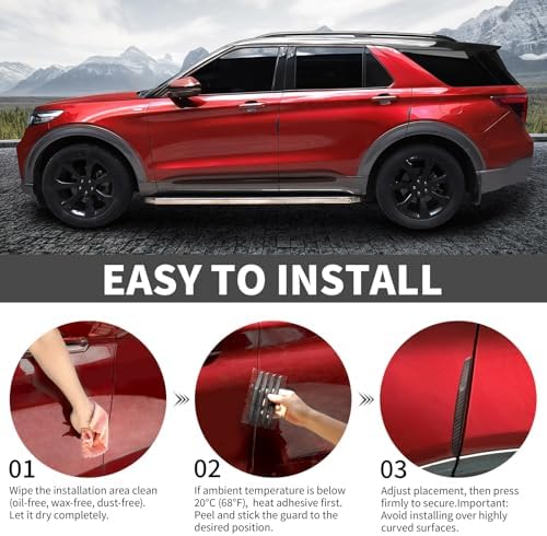 6 Inch 4Pcs 3D Carbon Fiber Texture Car Door Edge Protector Trim Strip Anti-Scratch and Anti-Collision Side Door Protectors Vehicle Exterior Accessories Sticker Black - Image 5