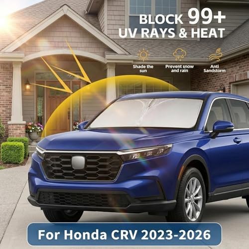 for Honda CRV 2023 2024 2025 2026 Windshield Sun Shade - Sunshade Front Window Shade Custom Fit CR-V Accessories Sun Visor Foldable Shade Blocks UV Rays - Image 2