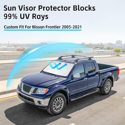 Windshield Sun Shade for Nissan Frontier 2005-2021 Sunshade - Image 2