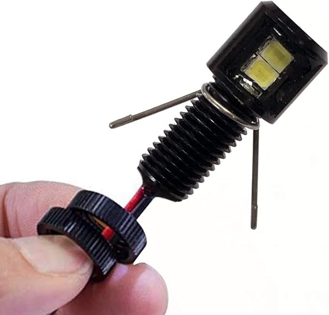 Oznium Side View LED Bolt - 12V LED Side Emitting Light for Bumper, Grille, Cars Interior, Dash, Ambient Lighting, Motorcycle with Aluminum Housing & Screw Nut (8 mm Black, Warm White LED), 2-PACK - Image 3