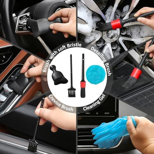 Qydipclin 10pcs Windshield Cleaner Tool, Car Window Cleaning Wash Kit with 4 Reusable Microfiber Pads 1 Spray Bottle and Extendable Handle Auto Glass Wiper Kit, Gray - Image 4