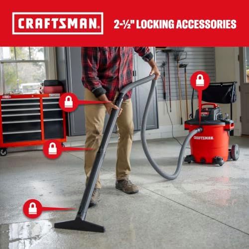 CRAFTSMAN CMXEVBE17656 20 Gallon 6.5 Peak HP Wet Dry Shop Vacuum with Cart - Image 5