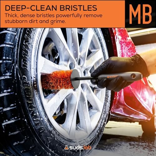 Suds Lab Mini Wheel Cleaning Brush, Multipurpose Rim Brush, Dense Bristles - Image 7