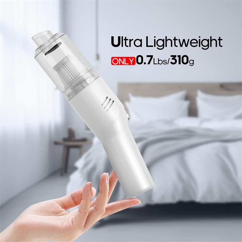 Mini Handheld Vacuum for Home&Car, Cordless Portable Rechargeable White - Image 3