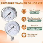 RIDGE WASHER 2-in-1 Pressure Washer Gauge Emperature Gauges, 6000 PSI - Image 5