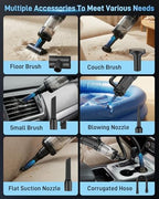 Handheld Vacuum Cordless, 18000PA Strong Suction Car Vacuum Cleaner Portable with Brushless Motor & LED Light, Hand Vacuum with Multi-Nozzles & Washable Filter for Home Office, Car, Pets - Image 4