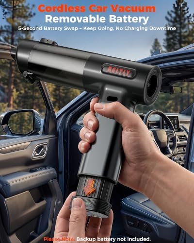FT55 Portable Car Vacuum with Removable Battery 19kPa Suction Power - Image 2