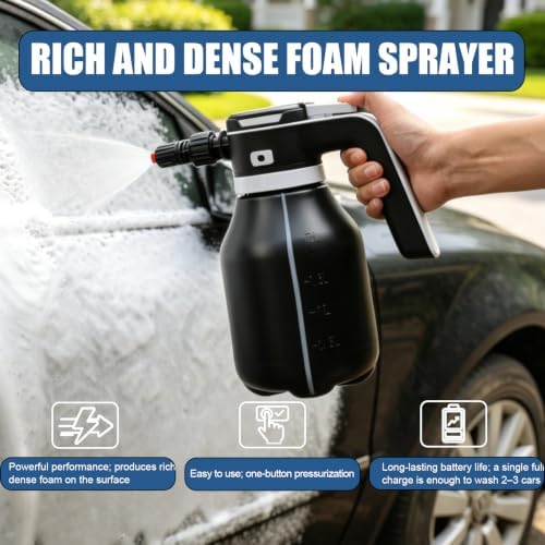 Electric Foam Sprayer 2L for Car Wash with 2 Mitts, Rechargeable - Image 2