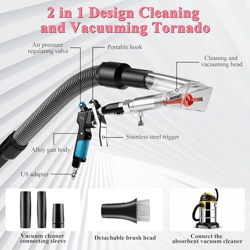 2in1 Car Cleaning Gun Detailing Dry Air Blow Gun & Vacunm Gun for Car - Image 4