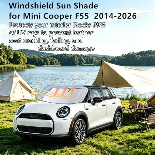 Windshield Sun Shade for Mini Cooper F55 2014-2026 4-Layer 240T - Image 2