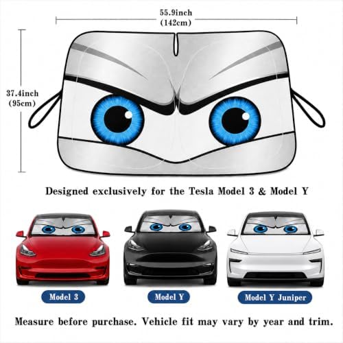 Tesla Model 3/Y Windshield Sun Shade, Sporty Silver - Image 5
