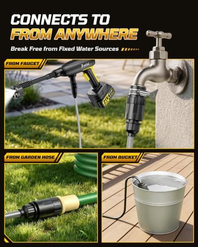 Cordless Pressure Washer, 1400 PSI Brushless Motor, 6-in-1 Nozzle - Image 6