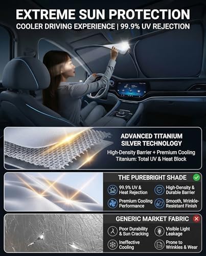 Windshield Sun Shade for Hyundai Accent Front Window Shades Cover for 2010-2025 2026 Accent Windshield Sun Visor Protector Car Accessories - Image 2
