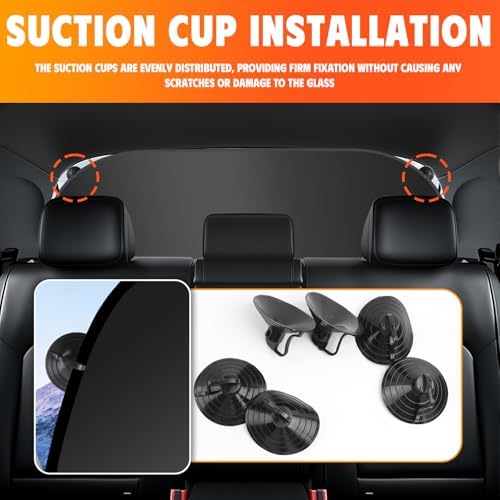 39.37"x19.76" Car Rear Window Sun Shade with 6 Suction Cups,Titanium Silver Rear Windshield Sun Shade for Blocking Heat,Foldable Back Window Suns Shades for Car SUV - Image 5