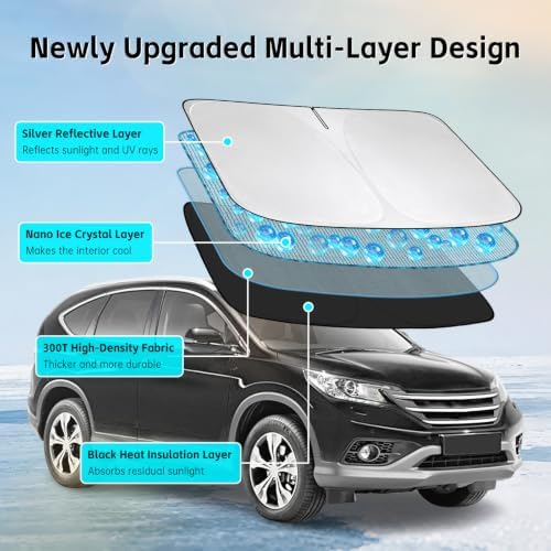 Windshield Sun Shade for Honda CRV 2007-2016 Sunshade - Image 3