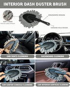 oesee 18Pcs Professional Car Interior Detailing Kit All-in-One Cleaning Tools for Windows, Dashboard, Vents, Windshield Cleaner Brush, Magic Sponge, Chamois Cloth, Detailing Brushes & Accessories - Image 2
