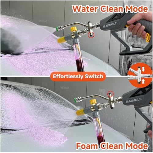 M MINGLE Pressure Washer Gun with Mini Undiluted Foam Cannon, 1/4" QC - Image 3
