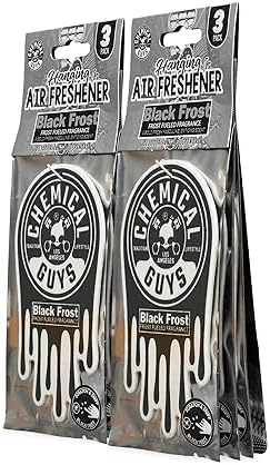 Chemical Guys, Hanging Air Fresheners, Black Frost Scent, 6 Pack, for Cars - Image 6