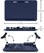 Limitless TotalDesk Portable Workstation and Lap Desk with Adjustable Height & Tilt (Navy) - Image 3