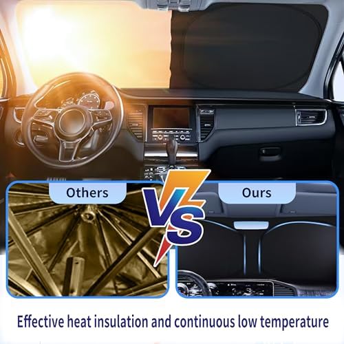 Windshield Sun Shade for Cadillac SRX 2010-2025 & Lincoln MKC 2015-2019 / MKX 2007-2018, Front Windshield Sunshade with Full Coverage Reflective Polyester Material Blocks Heat & Sunlight - Image 5