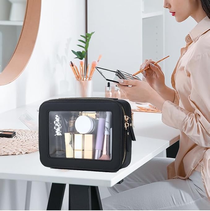 Clear Makeup Bag with Mini Cosmetic Bags,Travel Toiletry Bag for Women,Portable Cosmetic Bag Case, Transparent Waterproof Cosmetic Organizer Storage Bag for Women Men - Image 5