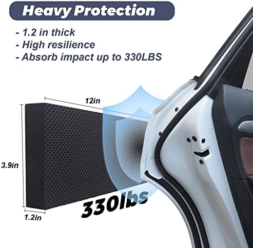 1.2" Extra Thick Garage Wall Protector 6 Pack - Self-Adhesive Car Door Protector Foam Bumper Guards for Garage Walls, Parking Aid to Prevent Dings & Scratches, Concrete Drywall Friendly, Black - Image 2