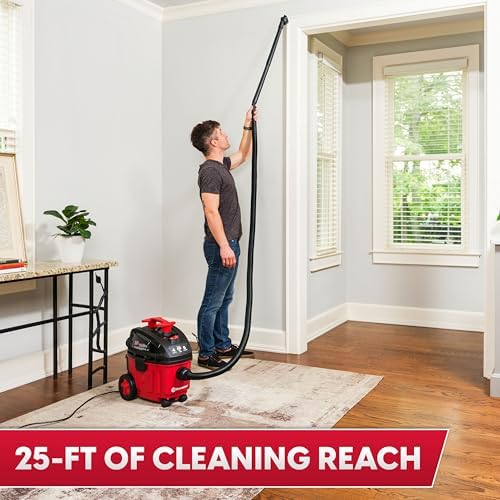 Vacmaster VF408B 1101 4-Gal 5 Peak HP Compact Household Wet/Dry Vacuum Red - Image 5