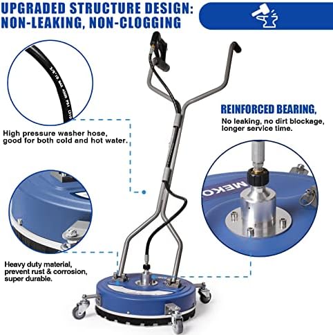 MEKOH 20” Heavy-Duty Pressure Washer Surface Cleaner with Wheels, 4500PSI - Image 5
