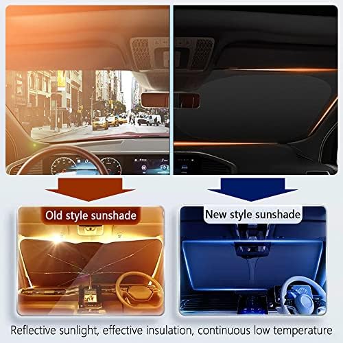 300T Thickened Automotive Glass Sunshade and Comes with Storage Bag,Keep Car Interior Cool,Universal Windshield Sun Shade Fit for Cars,Trucks,SUVs (L: 57.08 * 31.5 inch) - Image 3