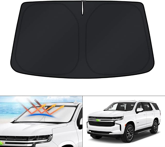KUST Windshield Sun Shade for Chevrolet Chevy Tahoe/GMC Yukon Accessories 2015-2024 2025 2026 4-Layers Window Sunshade Sun Visor Protector Foldable Blocks UV Rays Keep Your Car Cooler by KUST