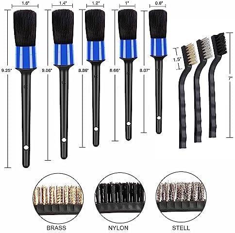 HMPLL 10pcs Detailing Brush Set, Blue - Image 4