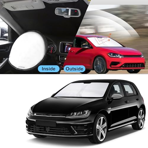 TINGLU Sun Shade for Volkswagen VW Golf MK7 2013-2018 Accessories Windshield Sun Shade Window Shade UV Rays Protection Sun Visor Cover with Steering Wheel Sunshade Storage Bag - Image 6