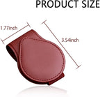 OFBAND Magnetic Sunglass Holder for Visor, PU Leather Car Organizer, Universal Accessory (Wine Red) - Image 2